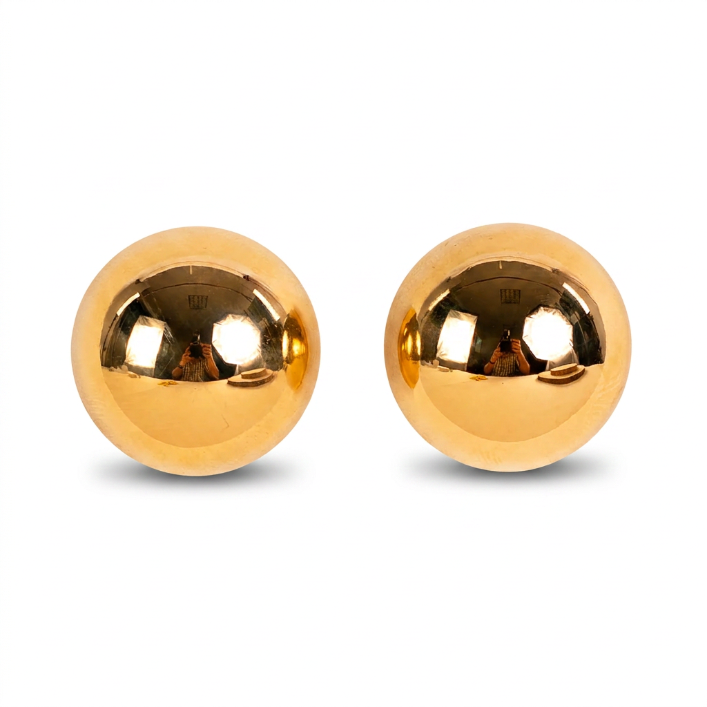 20MM SHINY BUTTON STUD EARRINGS