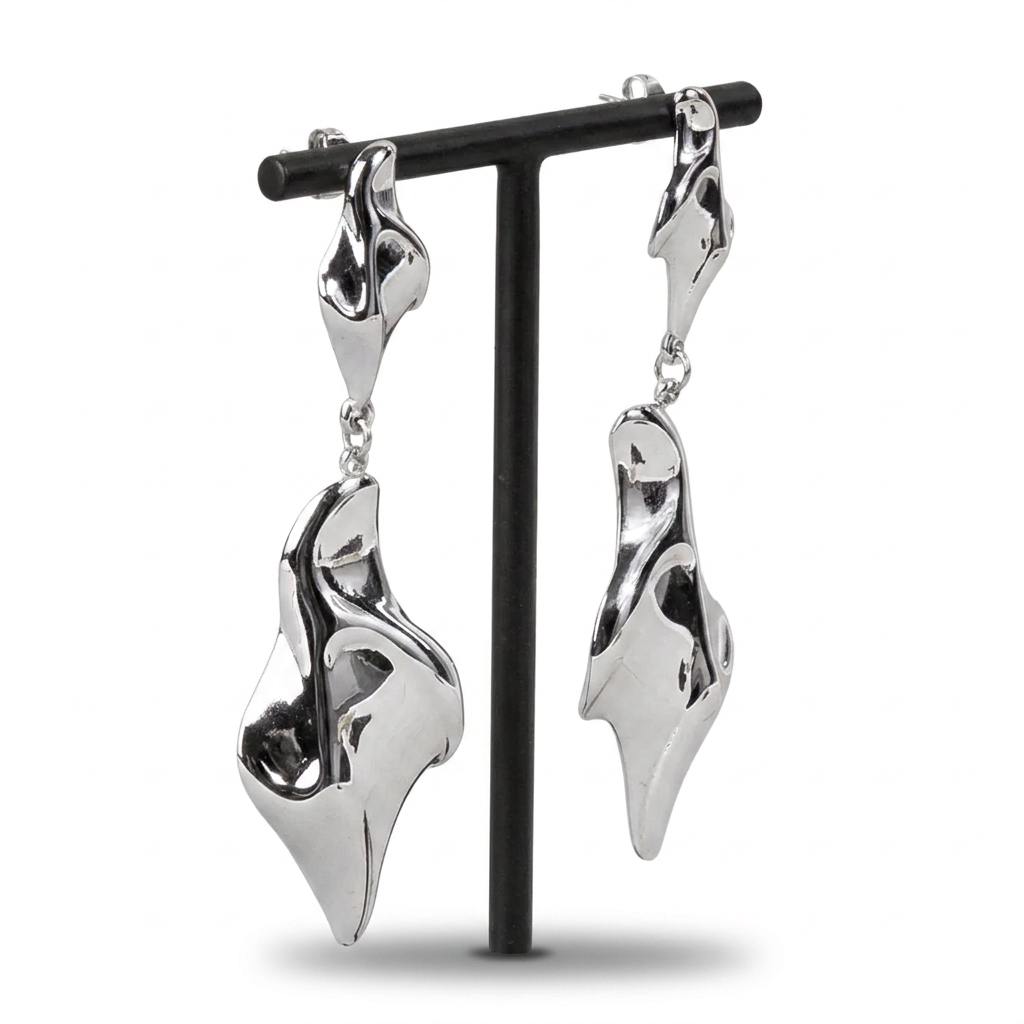 DOUBLE LEAF SHAPE STUD EARRINGS