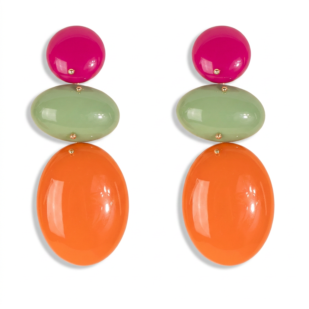 DANGLING EARRINGS WITH OVAL STONES