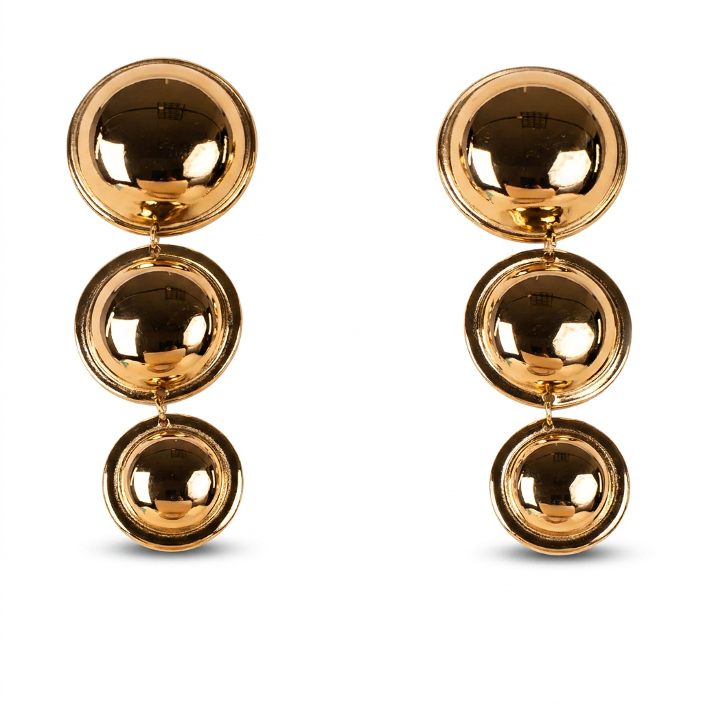 DANGLING EARRINGS WITH CIRCULAR UNITS OF DIFFERENT SIZES