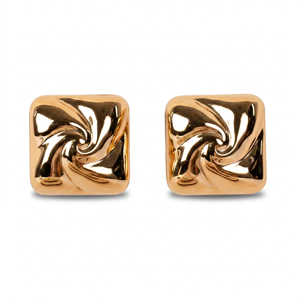 SQUARE EARRINGS WITH CENTRAL VORTEX