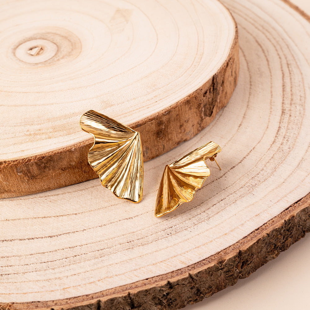 ORECCHINI A VENTAGLIO RIGATO