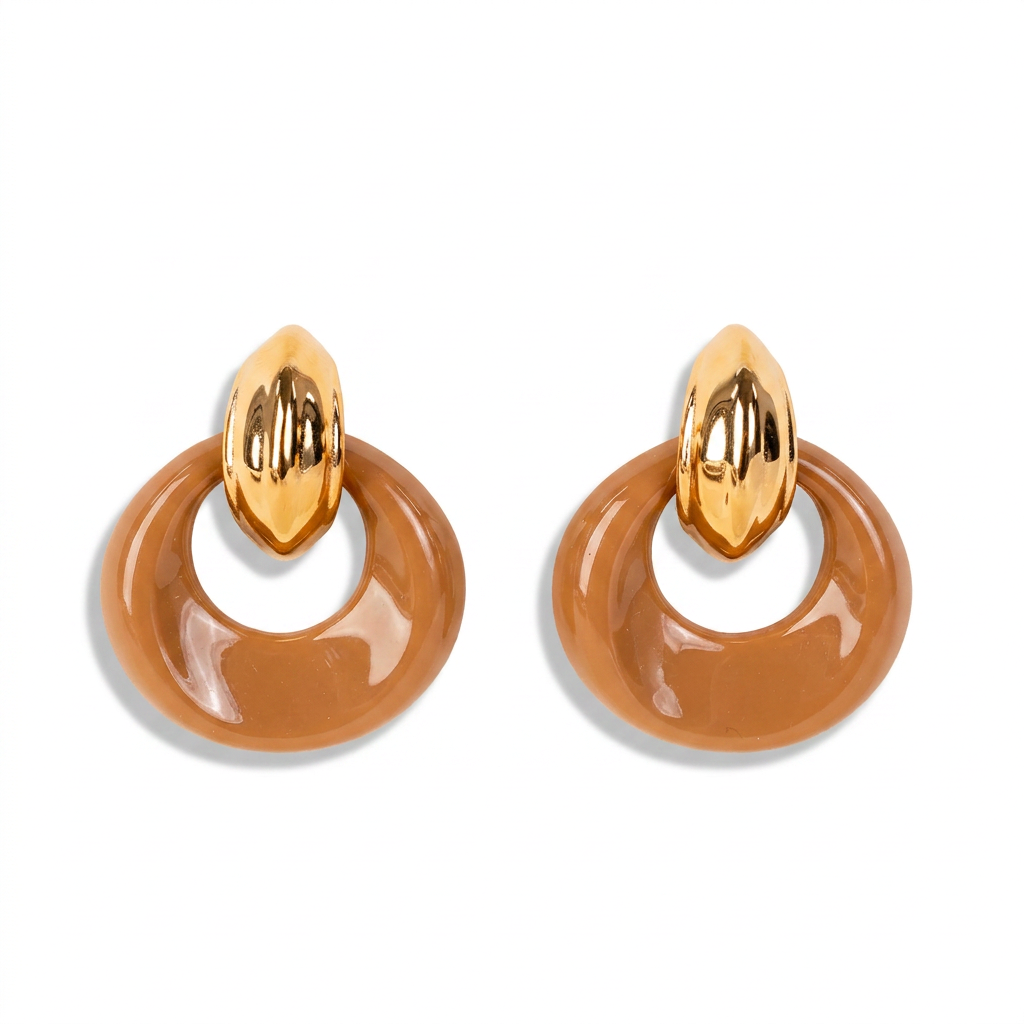 RESIN REVERSE HOOP DANGLING EARRINGS