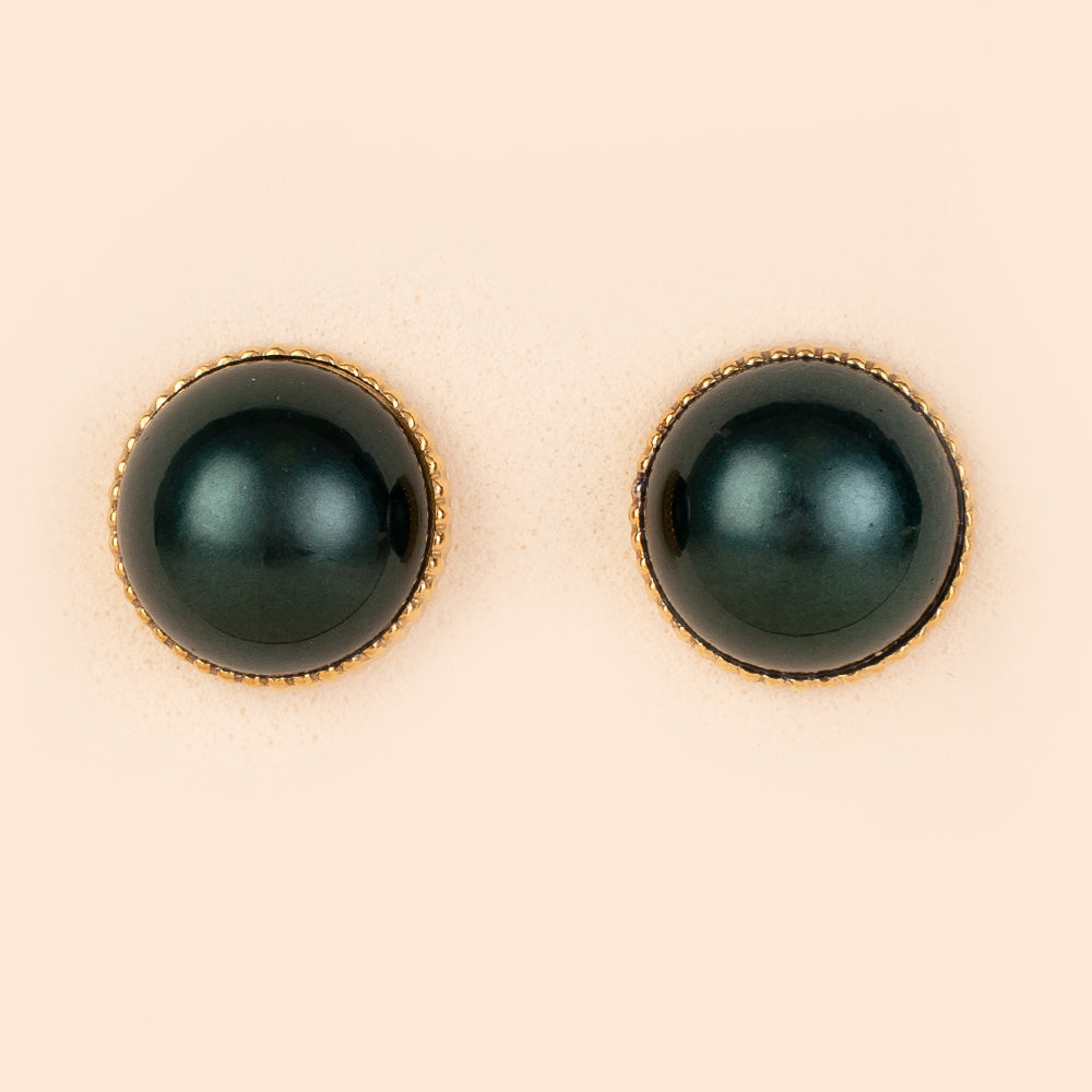 ORECCHINI A LOBO CON MEZZA PERLA E MONTATURA DORATA