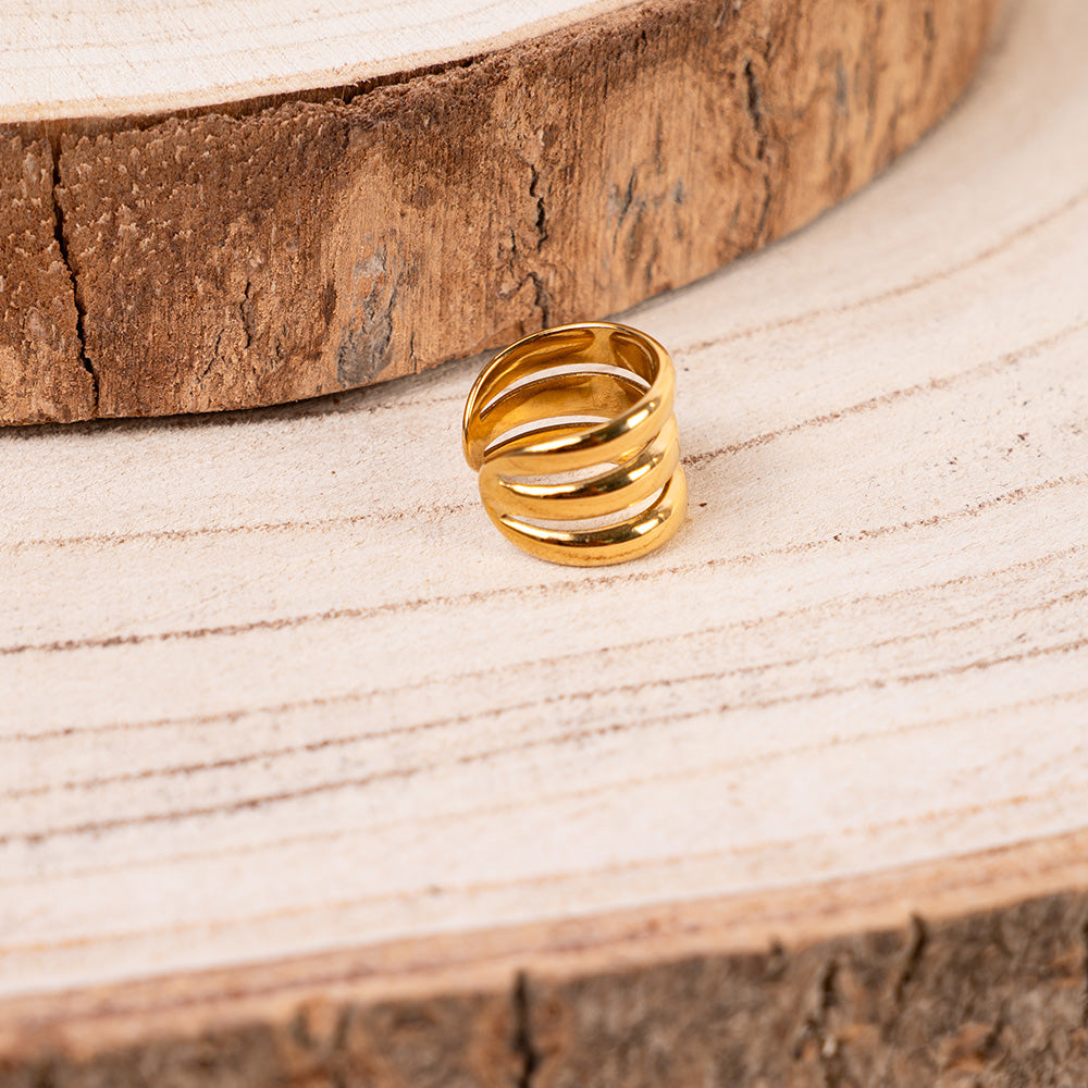 ORECCHINO EARCUFF CON TRE TUBULARI DISTANZIATI