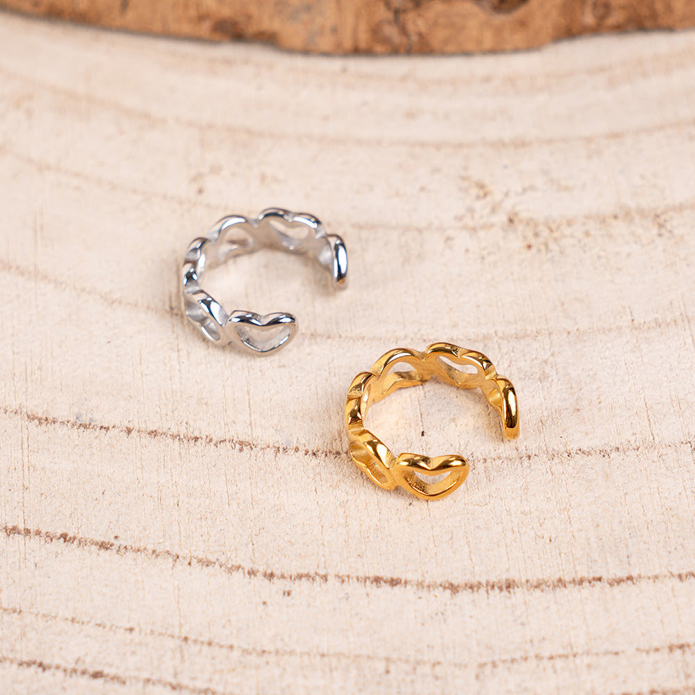 ORECCHINO EARCUFF CON CUORI VUOTI