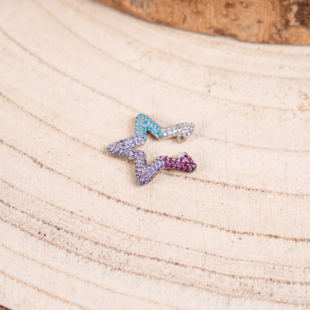 ORECCHINO EARCUFF A FORMA DI STELLA CON STRASS COLORATI