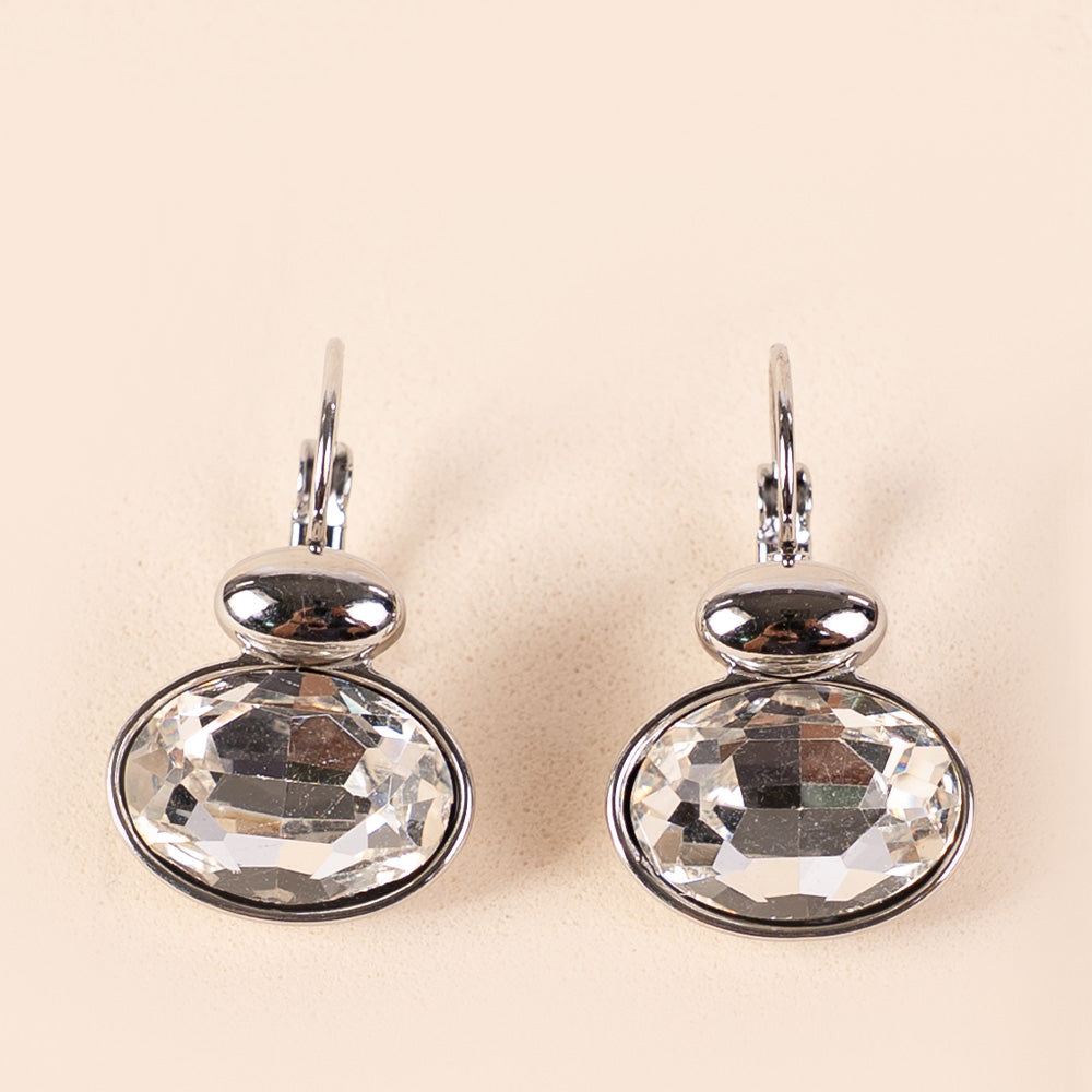 OVAL STONE DANGLING EARRINGS