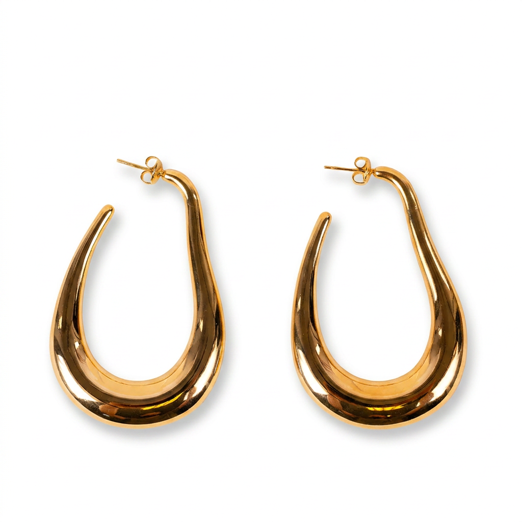 CURVED DANGLING EARRINGS