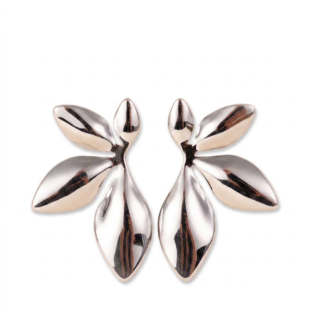 HALF FLOWER DANGLING EARRINGS