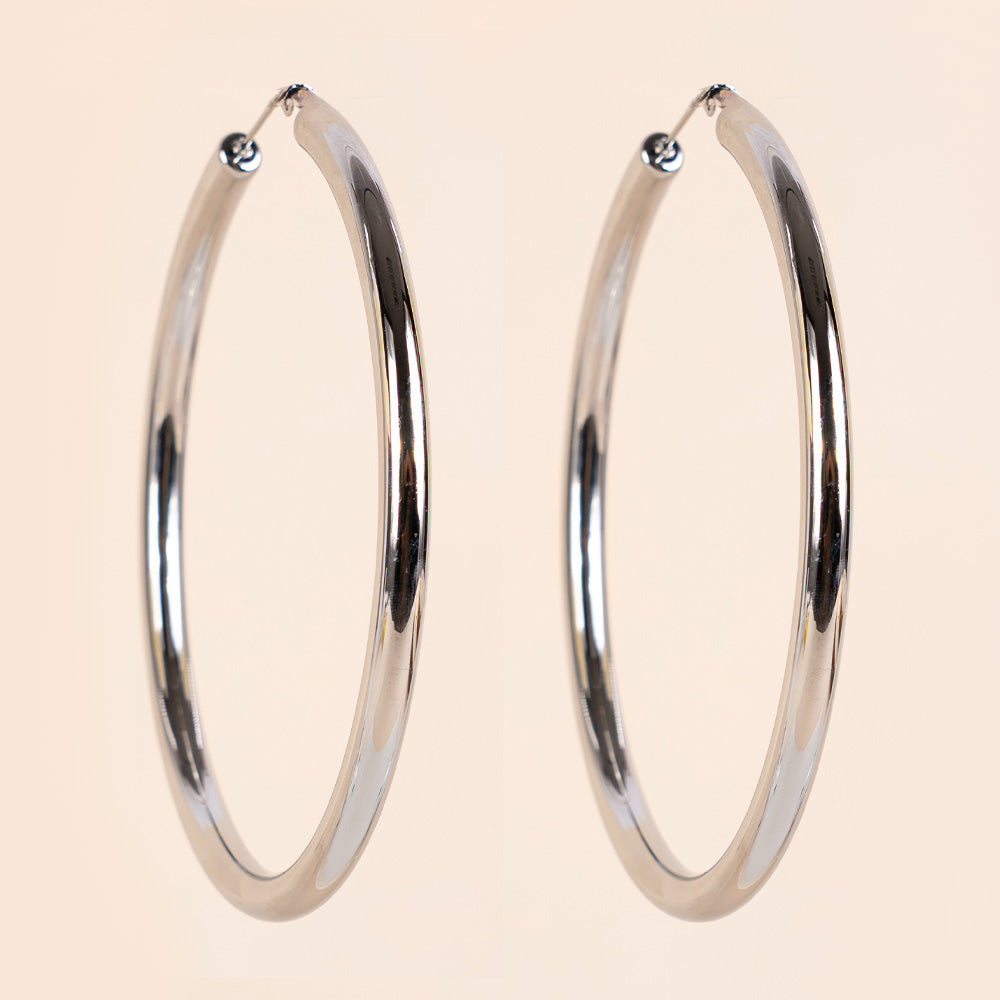 HOOP EARRINGS OF VARIOUS THICKNESSES AND DIAMETERS WITH SPRING CLASP