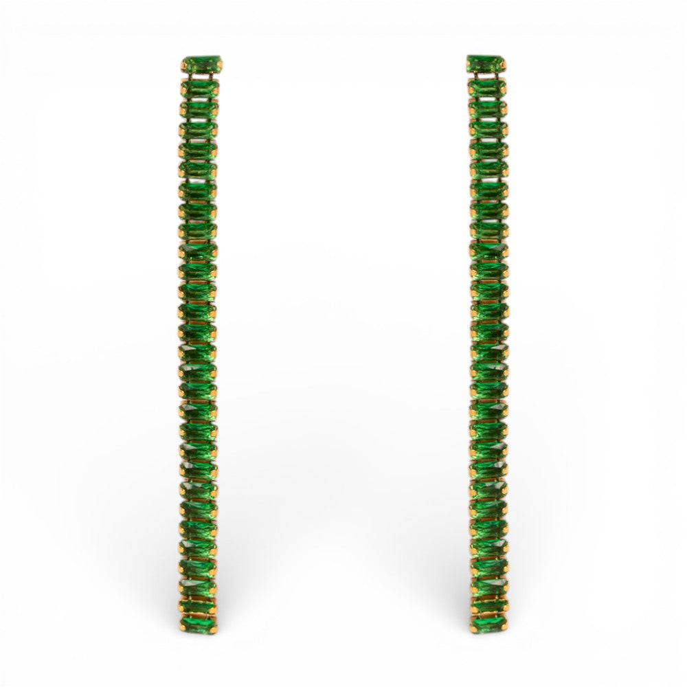 ORECCHINI PENDENTI CON LUNGA FILA DI STRASS