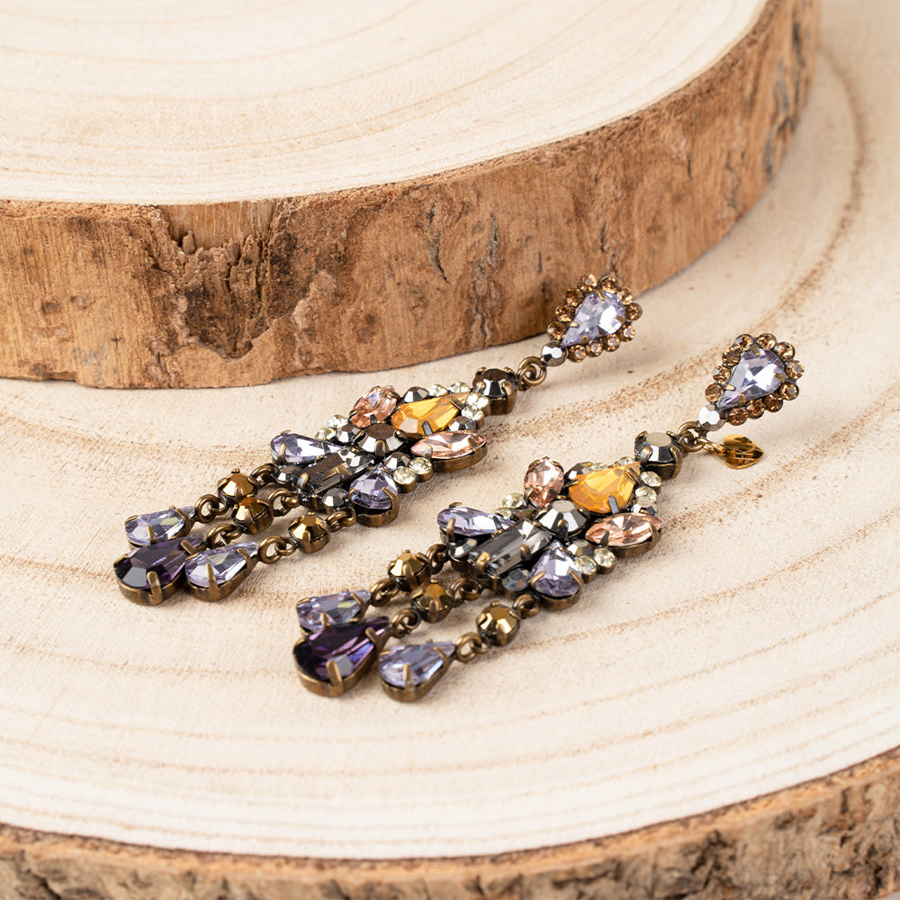 ORECCHINI PENDENTI CON PIETRE E STRASS