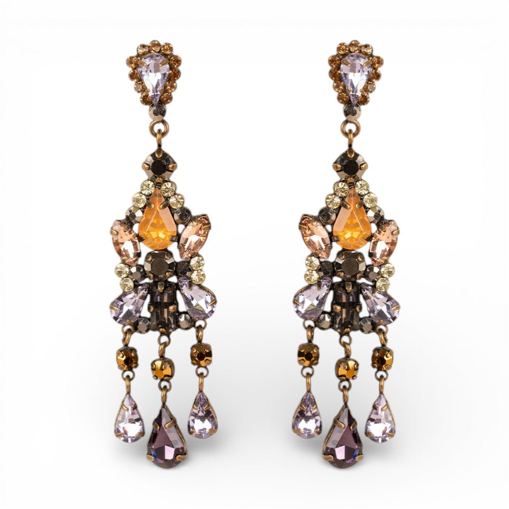 ORECCHINI PENDENTI CON PIETRE E STRASS