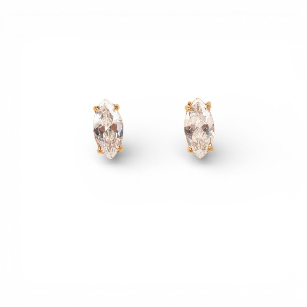 ORECCHINI A LOBO CON STRASS A CHICCO DI RISO