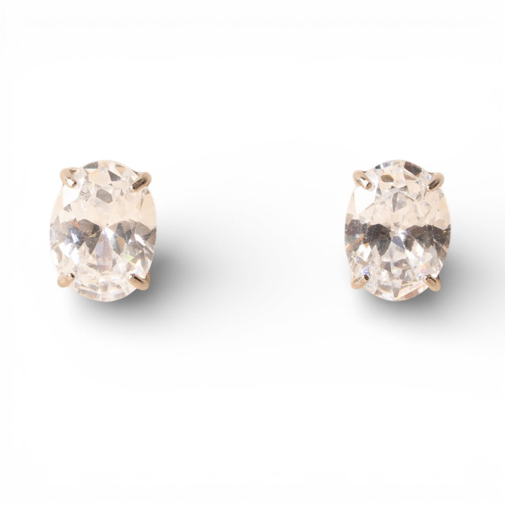 ORECCHINI A LOBO CON STRASS OVALE