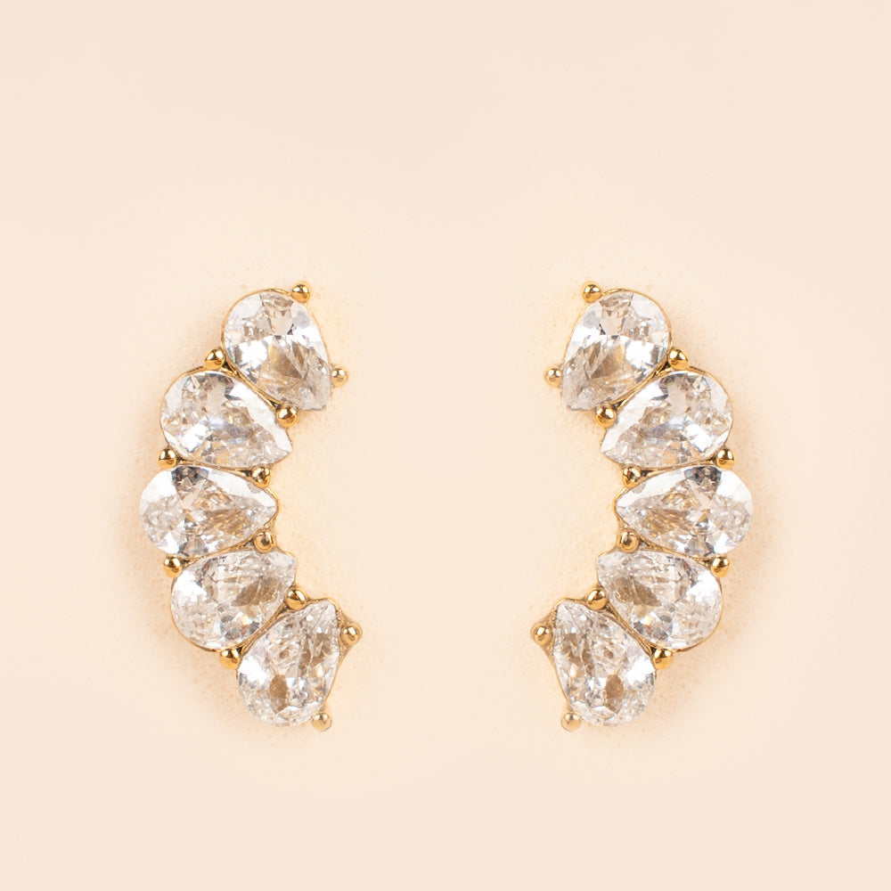 ORECCHINI A LOBO CURVATI CON STRASS