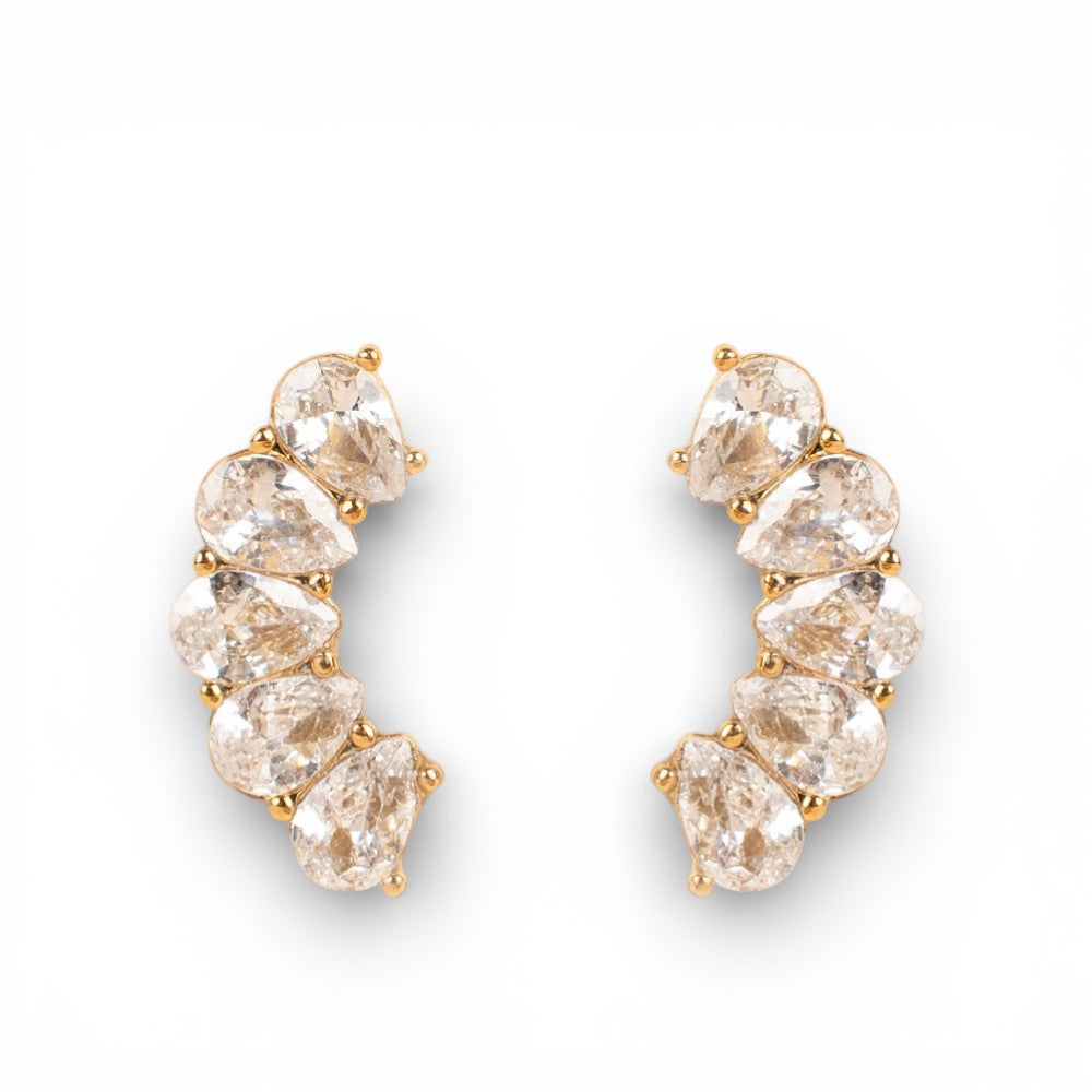 ORECCHINI A LOBO CURVATI CON STRASS