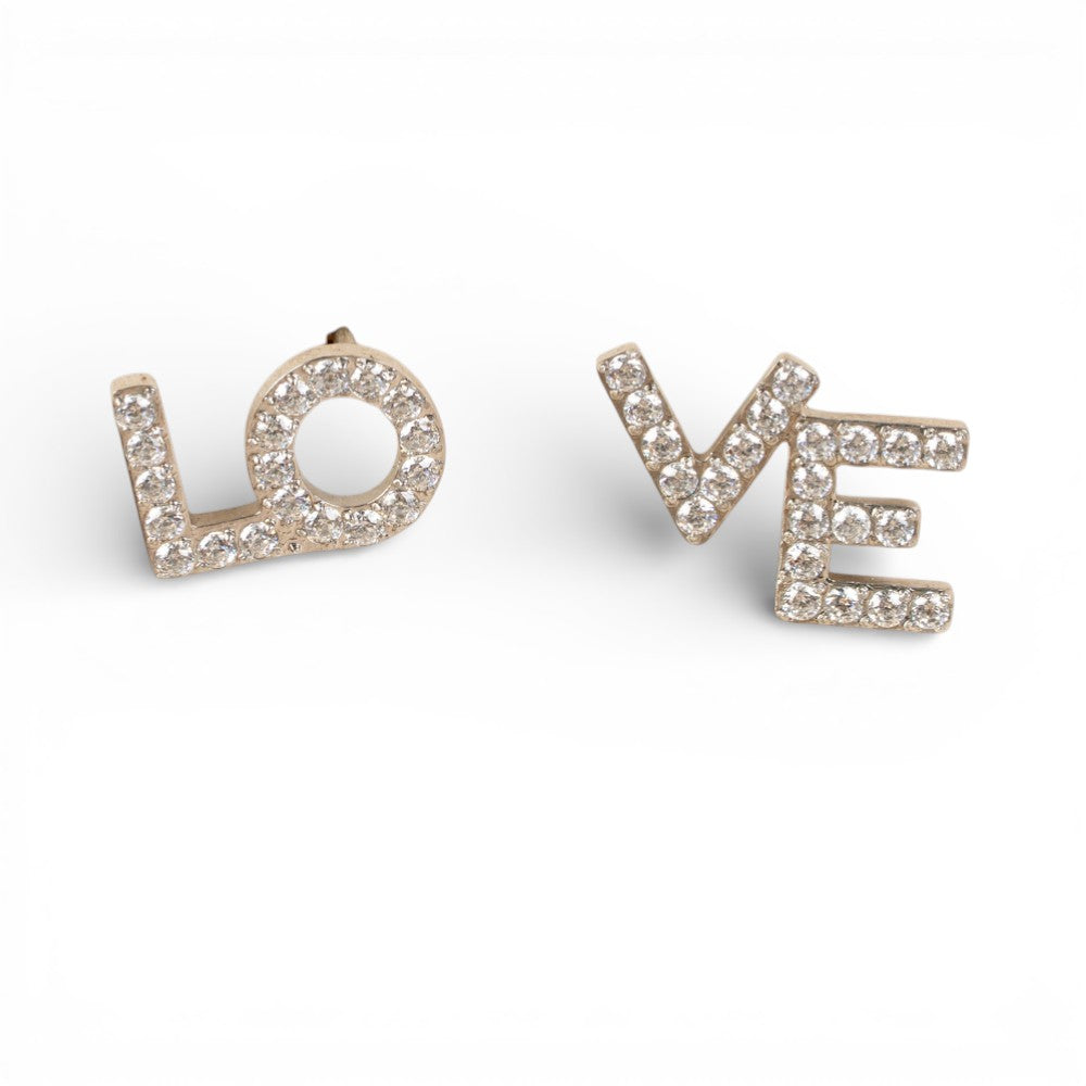 ORECCHINI A LOBO CON SCRITTA "LO"VE"