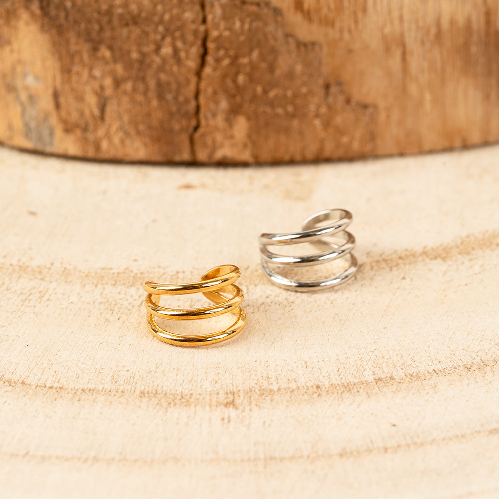 ORECCHINO EARCUFF CON TRE FASCE LISCE