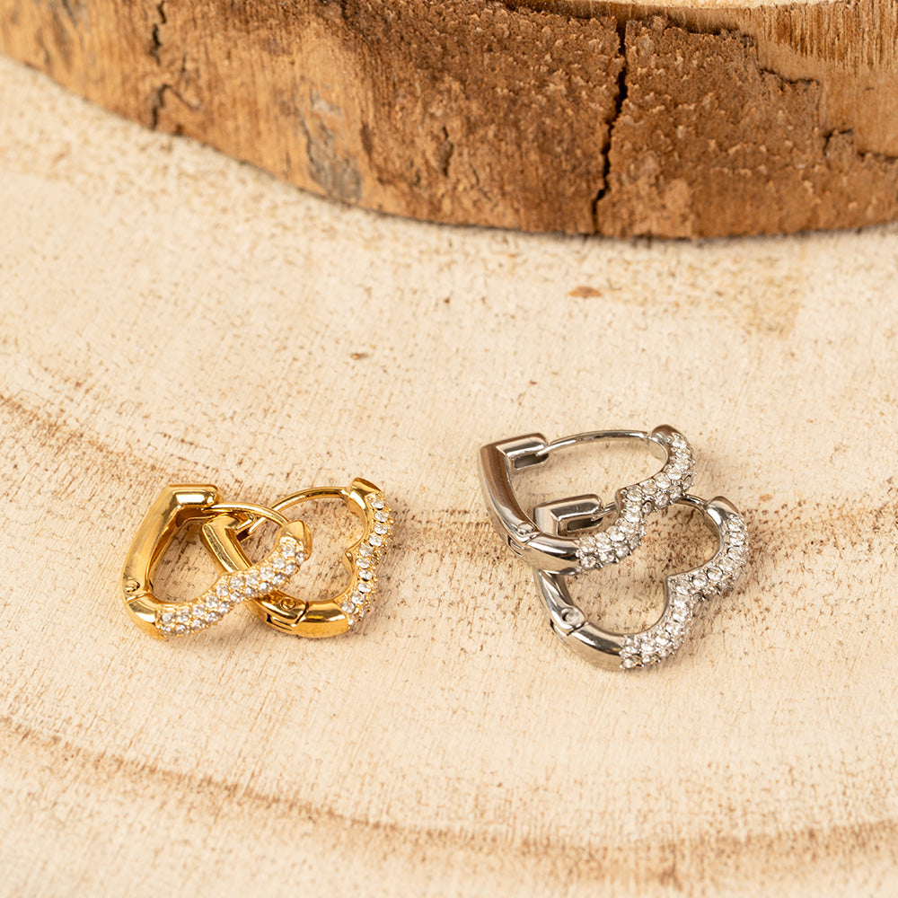 ORECCHINI A CUORE CON STRASS