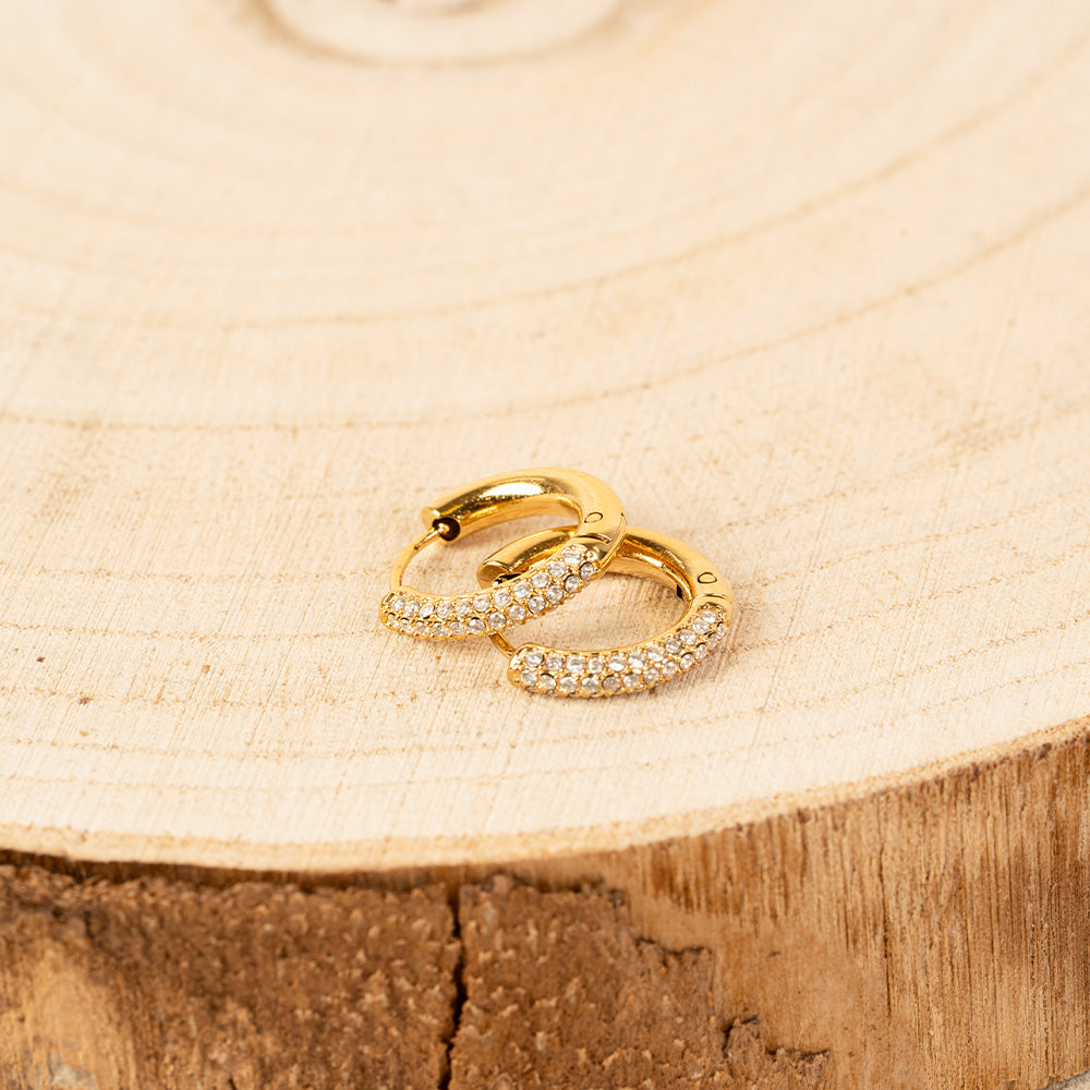 ORECCHINI A CERCHIO CON STRASS