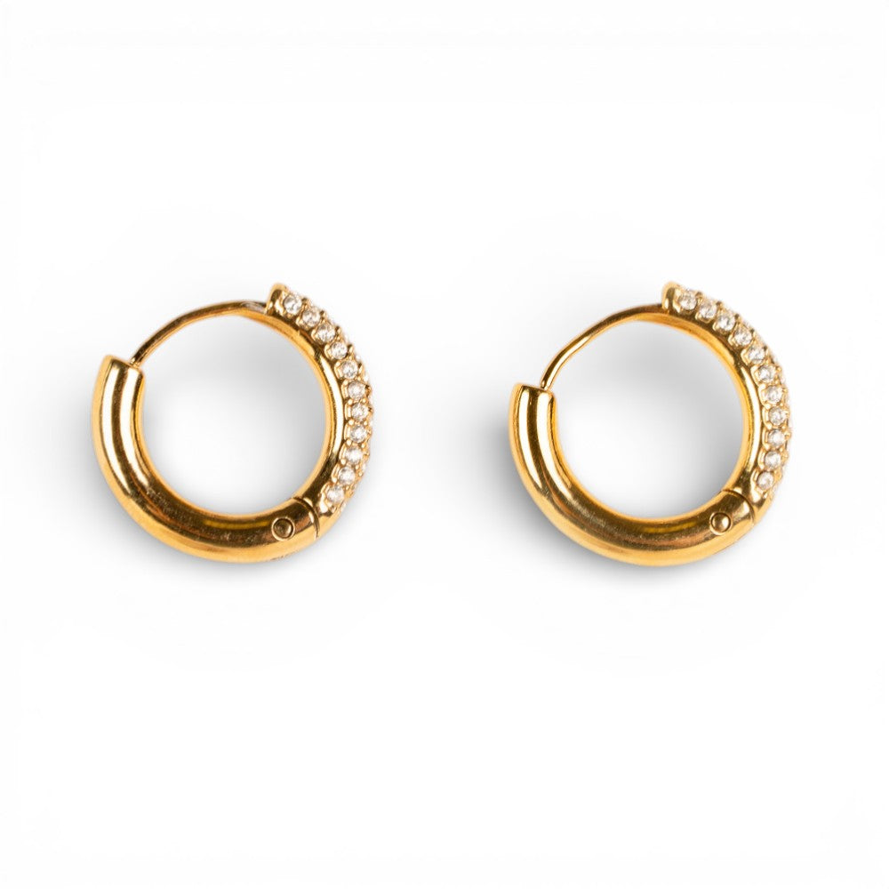 ORECCHINI A CERCHIO CON STRASS