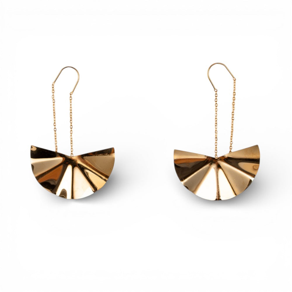 ORECCHINI PENDENTI A MEZZOFIORE CON CATENA SOTTILE