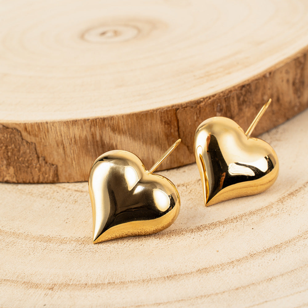 ORECCHINI PENDENTI CON CUORE LISCIO