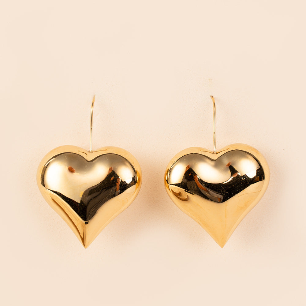 ORECCHINI PENDENTI CON CUORE LISCIO