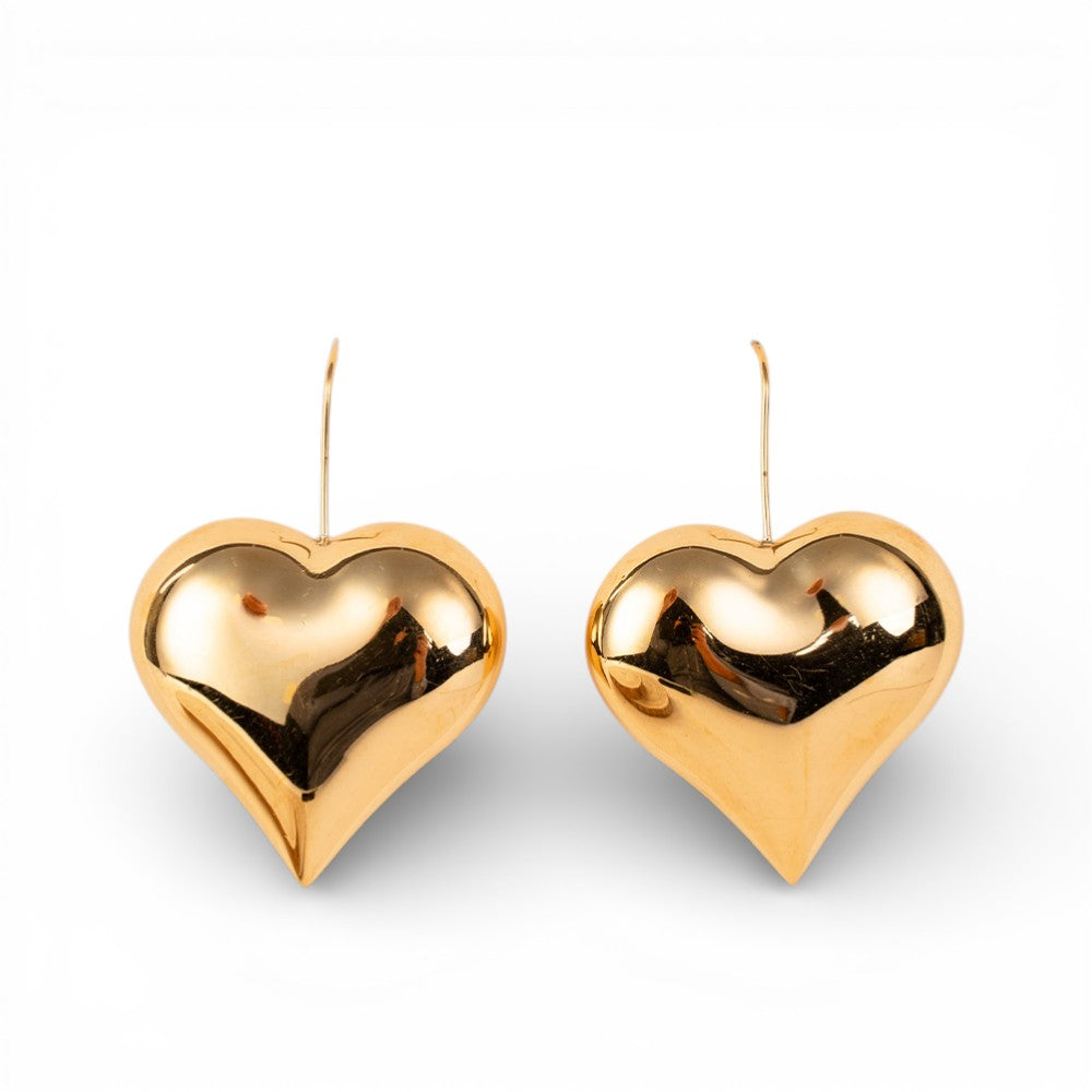 ORECCHINI PENDENTI CON CUORE LISCIO