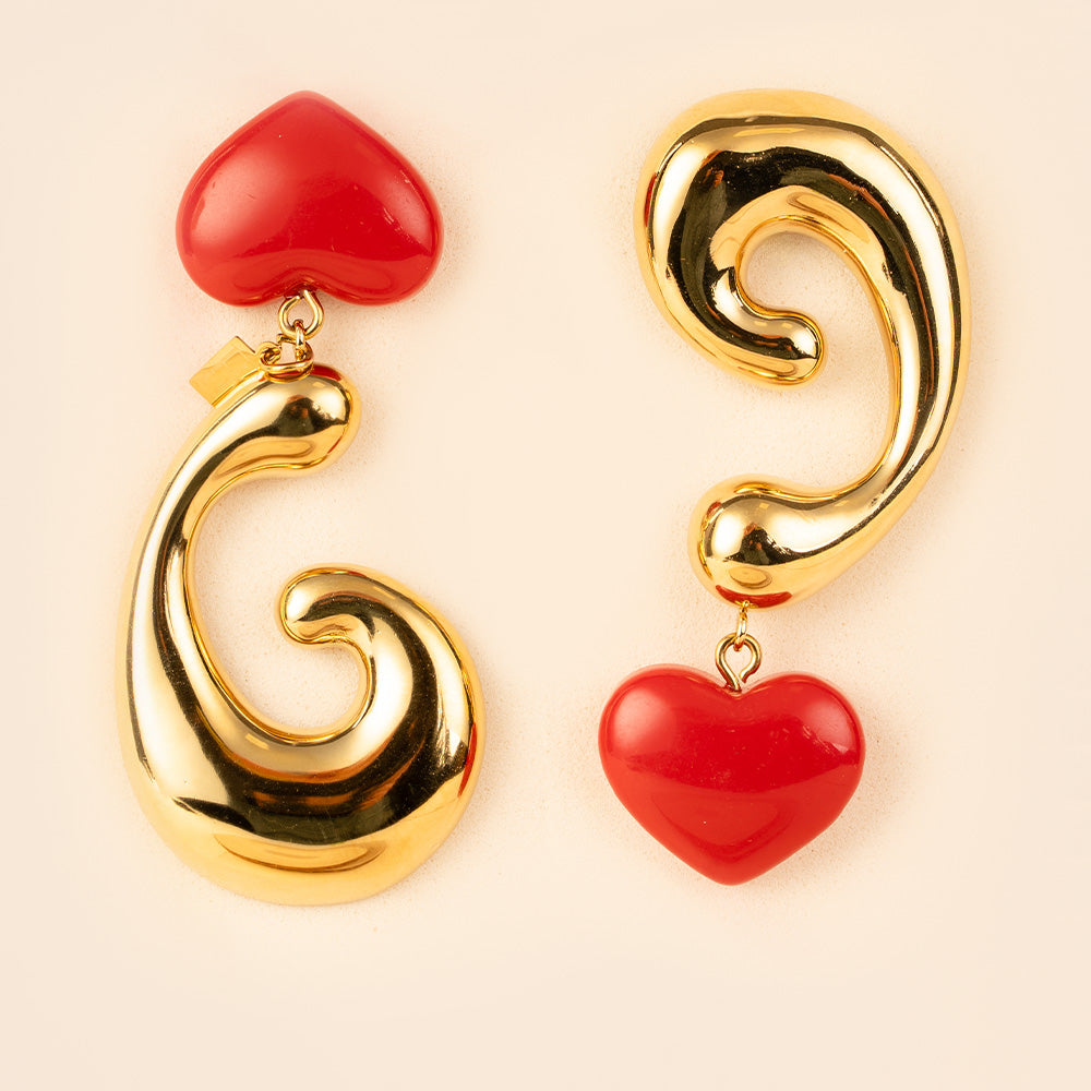 ORECCHINI PENDENTI CON "G" E CUORE