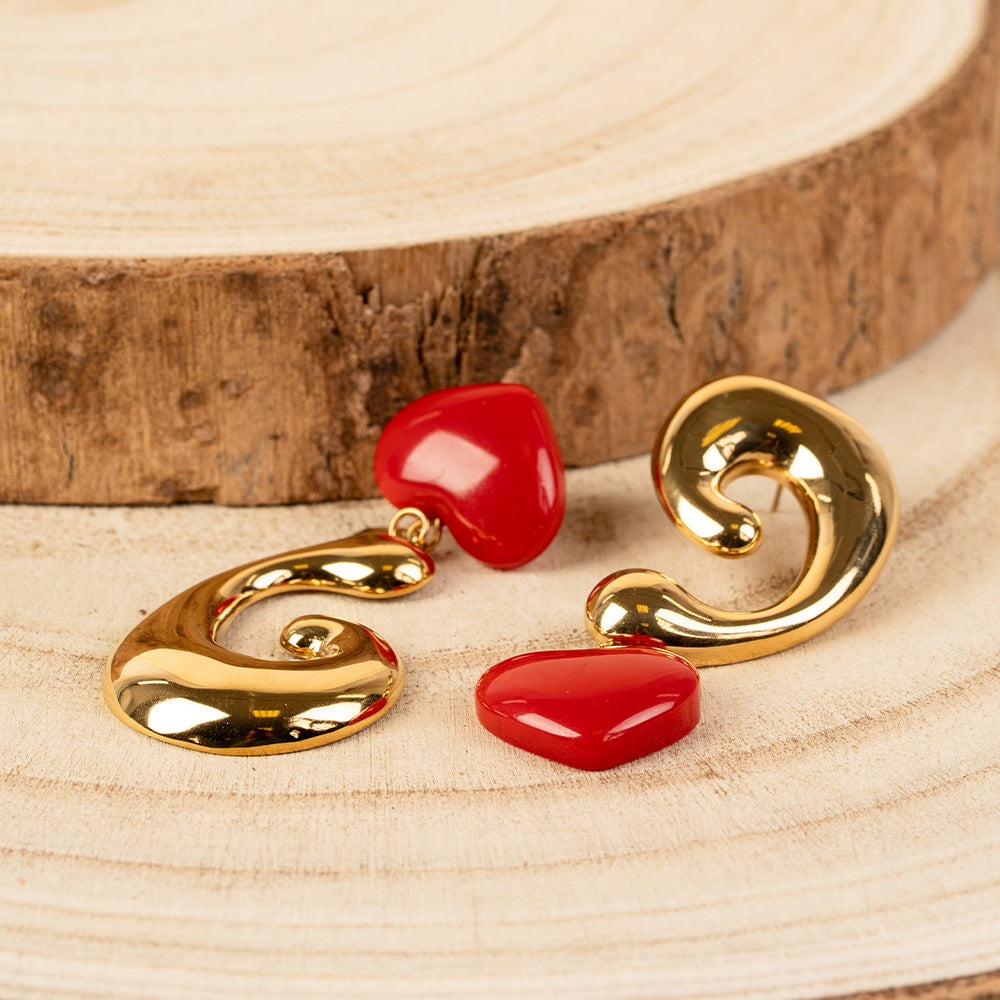 ORECCHINI PENDENTI CON "G" E CUORE