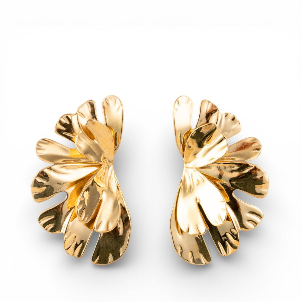 ORECCHINI PENDENTI CON MEZZO FIORE