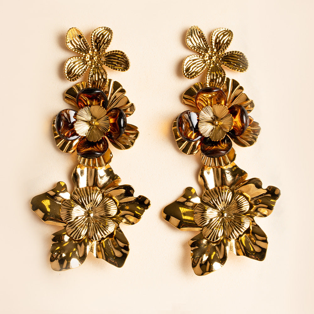 ORECCHINI PENDENTI CON FIORI