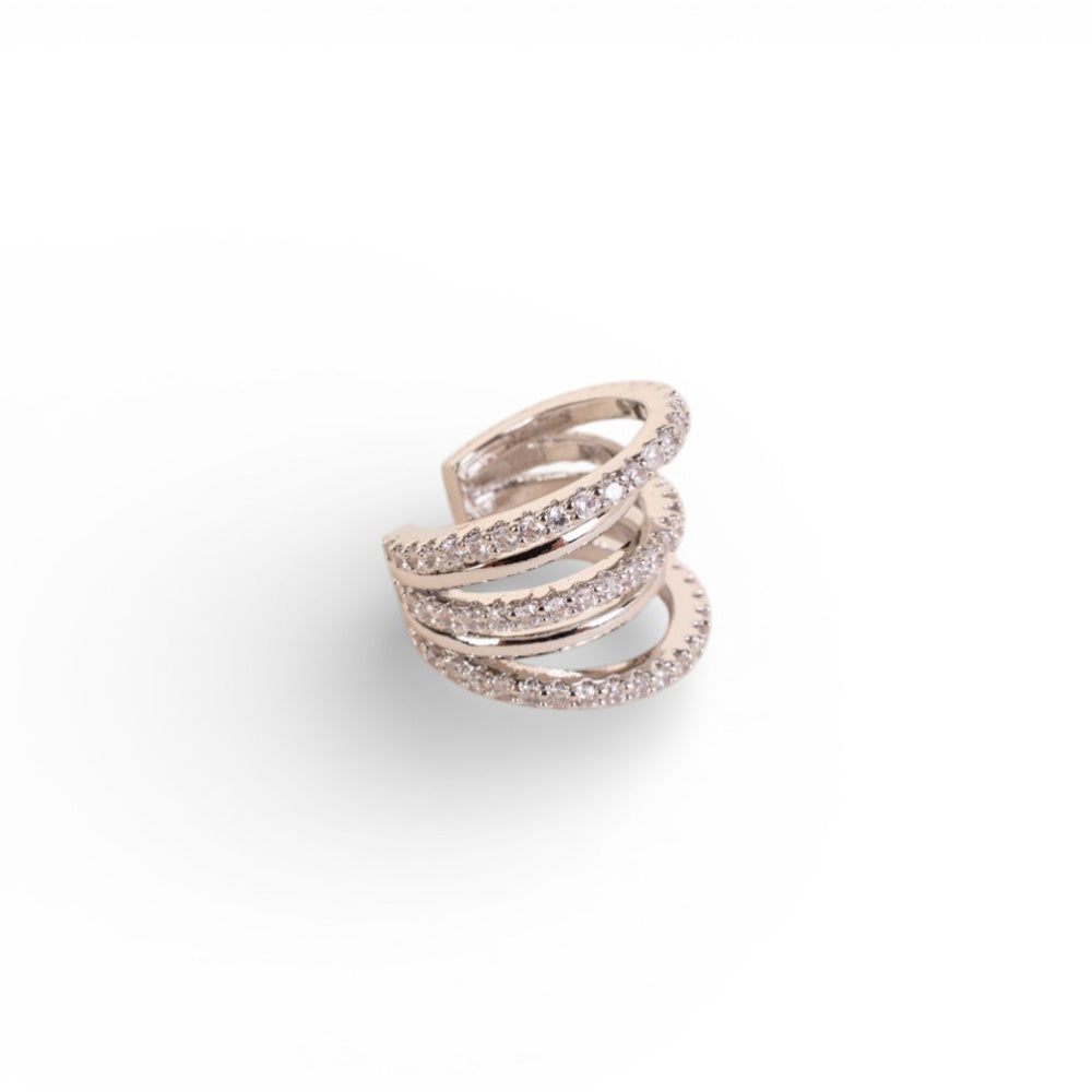 ORECCHINO EARCUFF A CINQUE FASCE CON STRASS