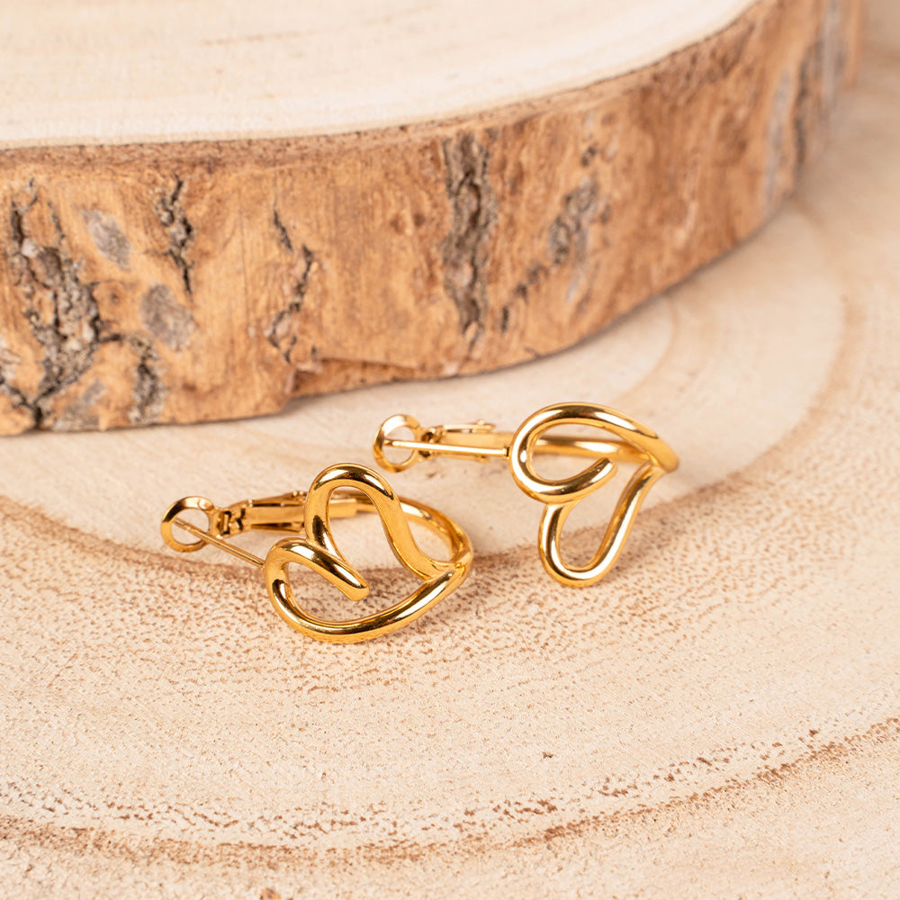 ORECCHINO CIRCOLARE CON CUORE STILIZZATO