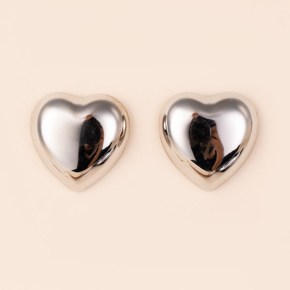 ORECCHINI A LOBO A FORMA DI CUORE CONVESSO