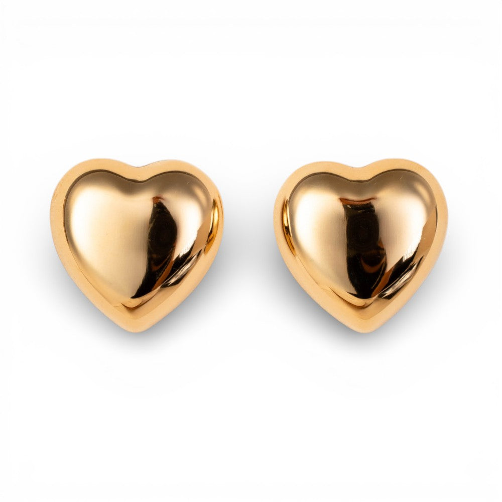 ORECCHINI A LOBO A FORMA DI CUORE CONVESSO