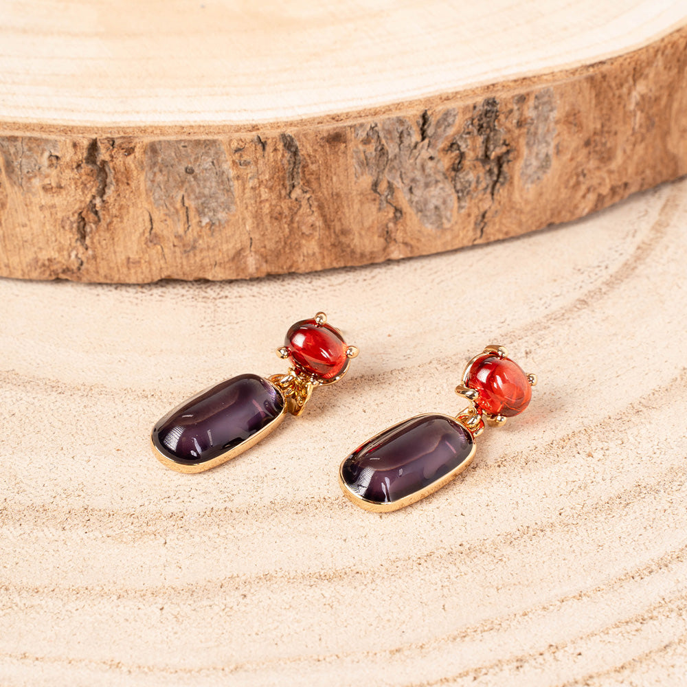 ORECCHINI PENDENTI CON PIETRE COLORATE