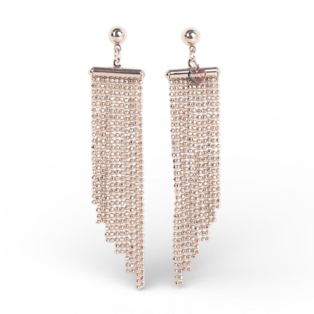 ORECCHINI PENDENTI CON FILE DI PALLINE DI LUNGHEZZA GRADUEALE