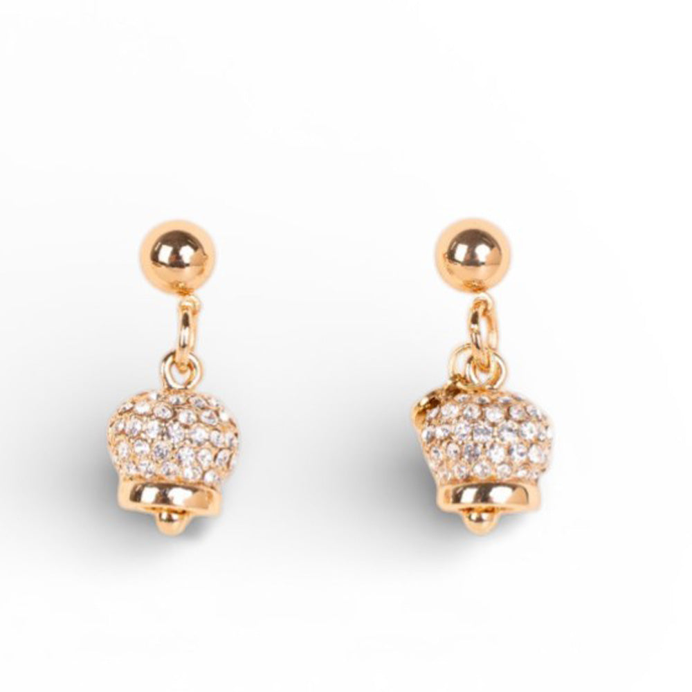 ORECCHINI PENDENTI CON CAMPANELLA RICOPERTA DI STRASS