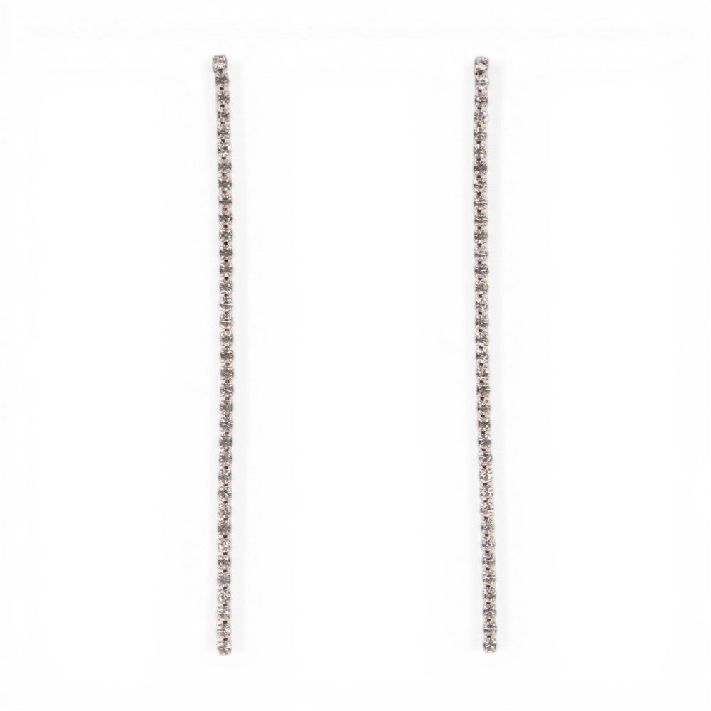 ORECCHINI PENDENTI CON UNA FILA DI STRASS