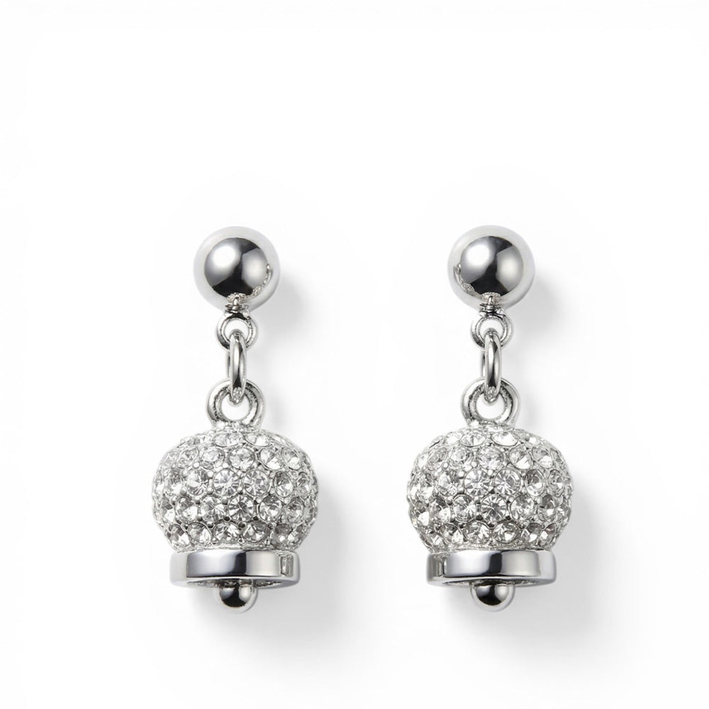 ORECCHINI PENDENTI CON CAMPANELLA CON STRASS