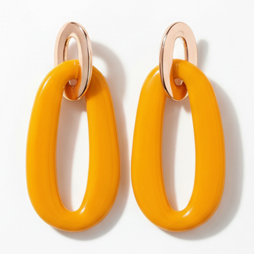 ORECCHINI PENDENTI CON ANELLO IRREGOLARE COLORATO