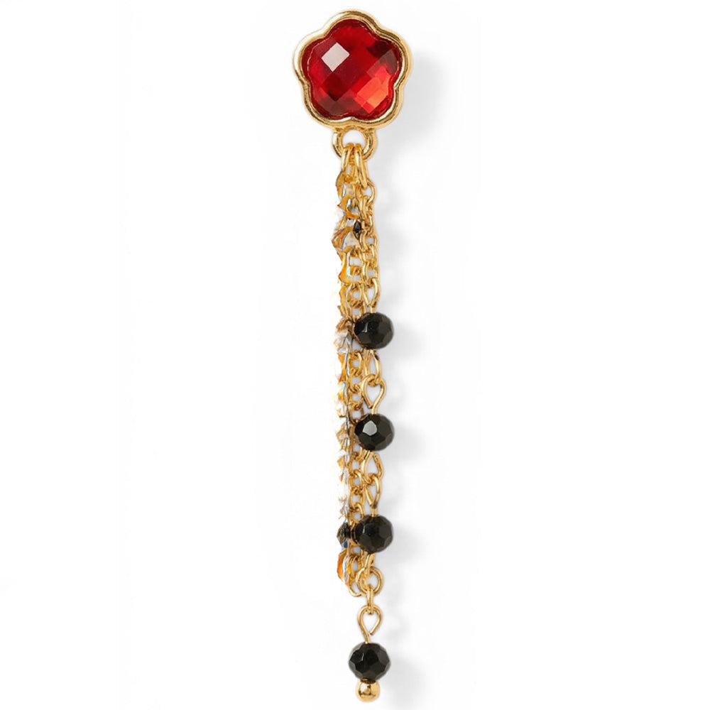 ORECCHINI CON CRISTALLI PENDENTIE FIORE AL LOBO