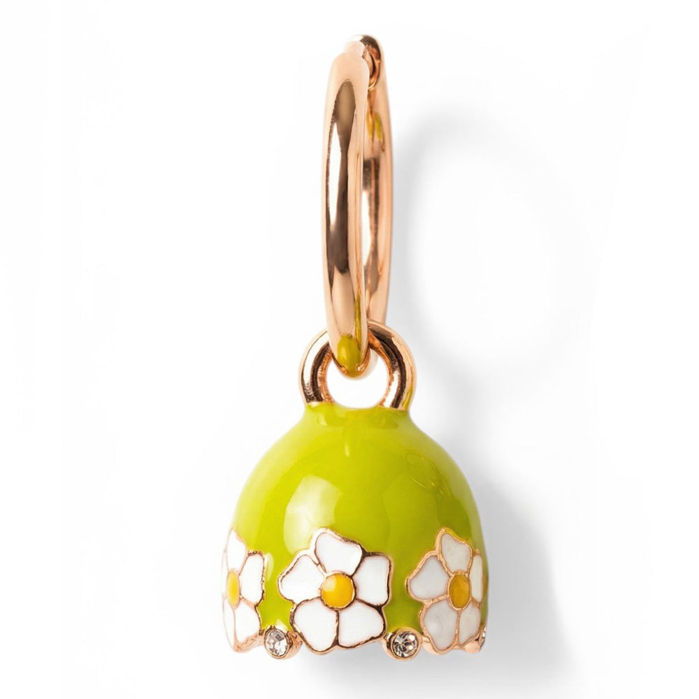 ORECCHINI PENDENTI CON CAMPANELLA E CORNICE DI FIORI