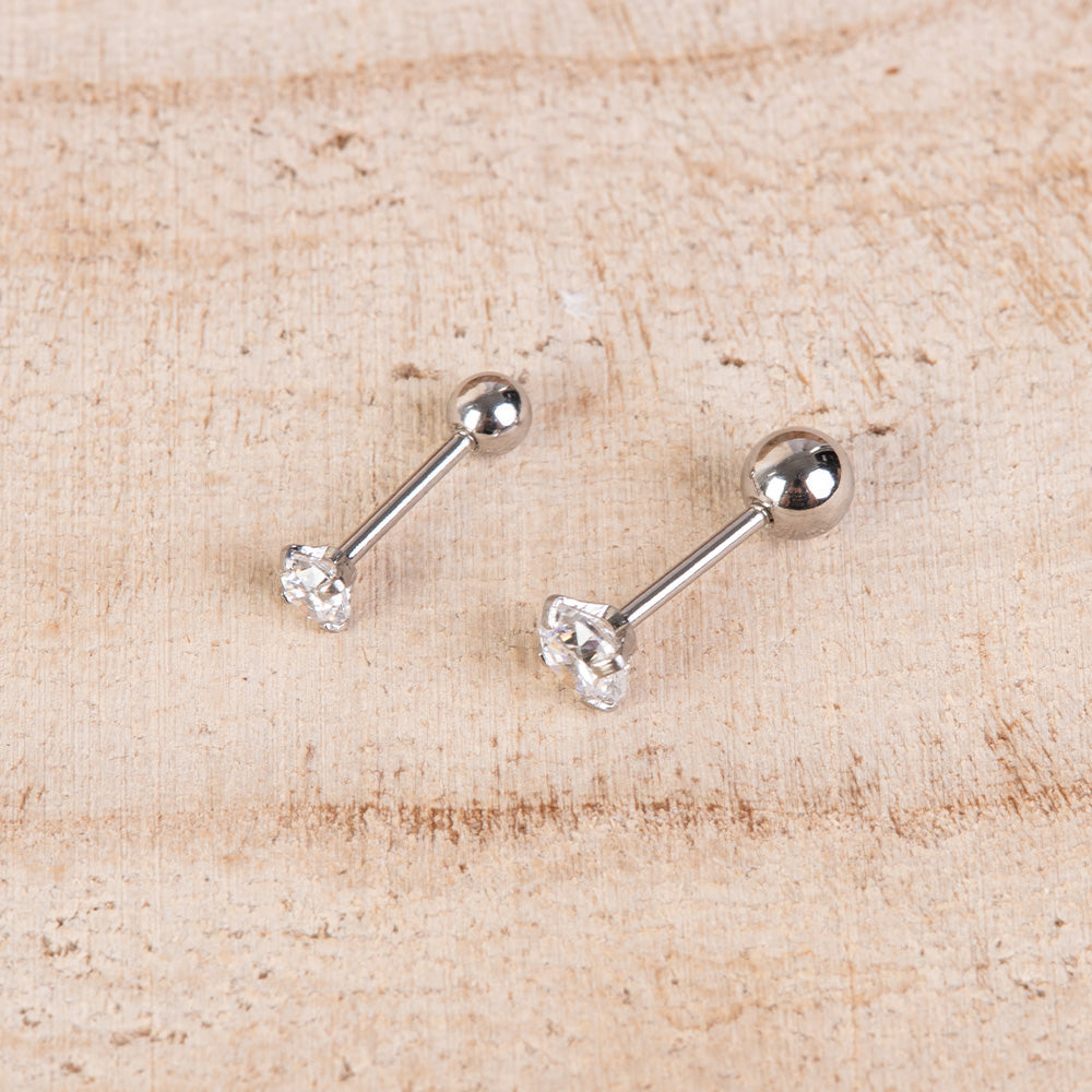 PIERCING SINGOLO CON STRASS E PALLINA
