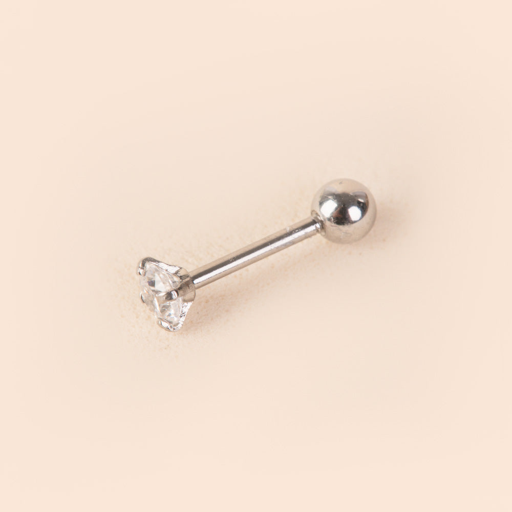 PIERCING SINGOLO CON STRASS E PALLINA