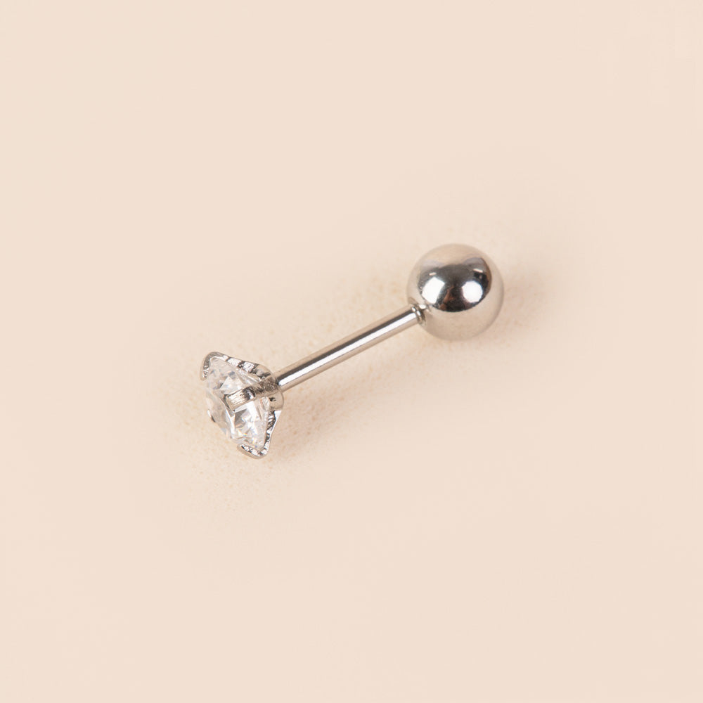 PIERCING SINGOLO CON STRASS E PALLINA 0.3 MM